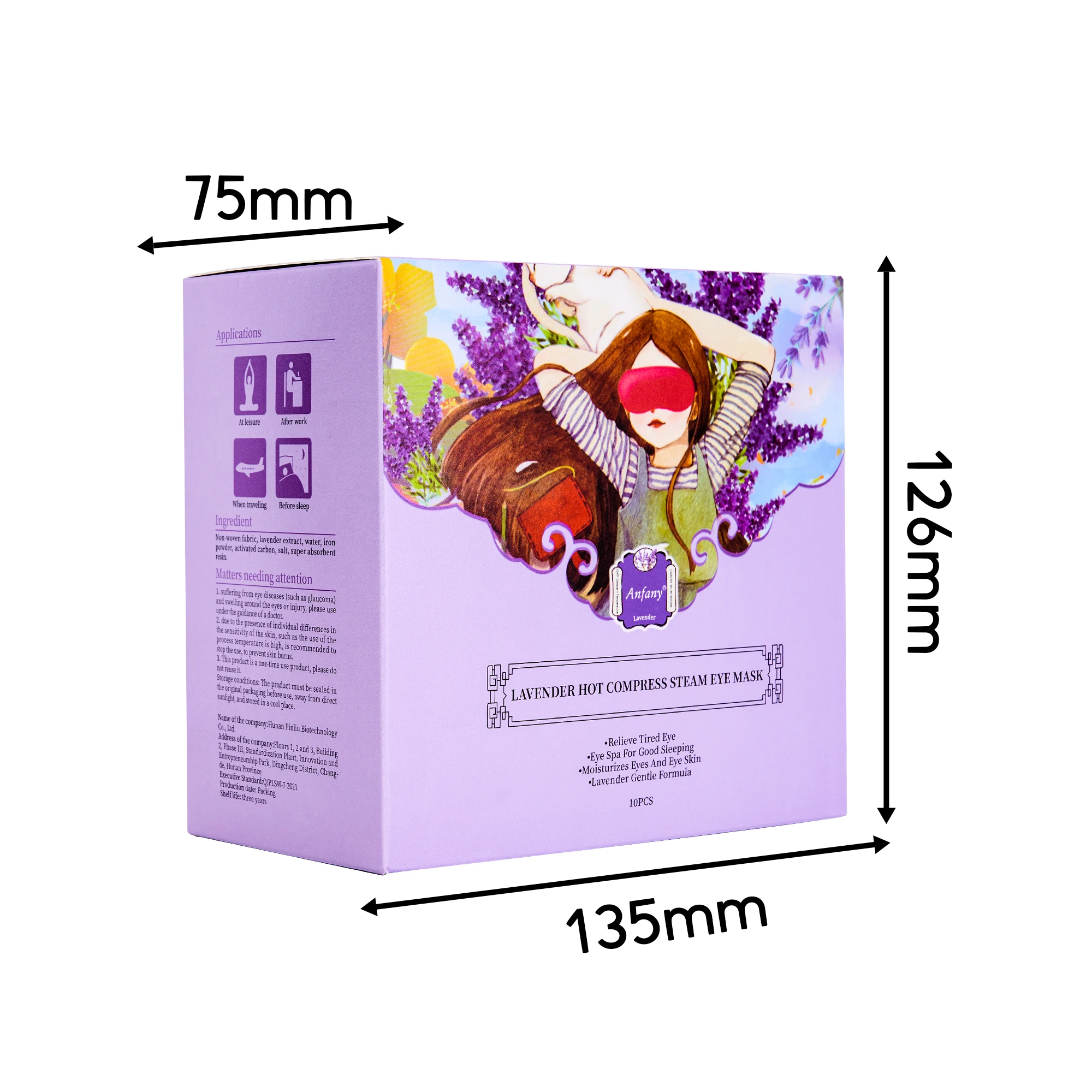 10Packs Lavender Heated Eye Mask, Self Heating Disposable SPA Warm Compress for Eyes Sleep Mask