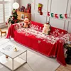 Red Christmas Blanket Sofa Cover Four Seasons Universal Sofa Cover Multifunctional Blanket Christmas Home Decoration Covers 5
