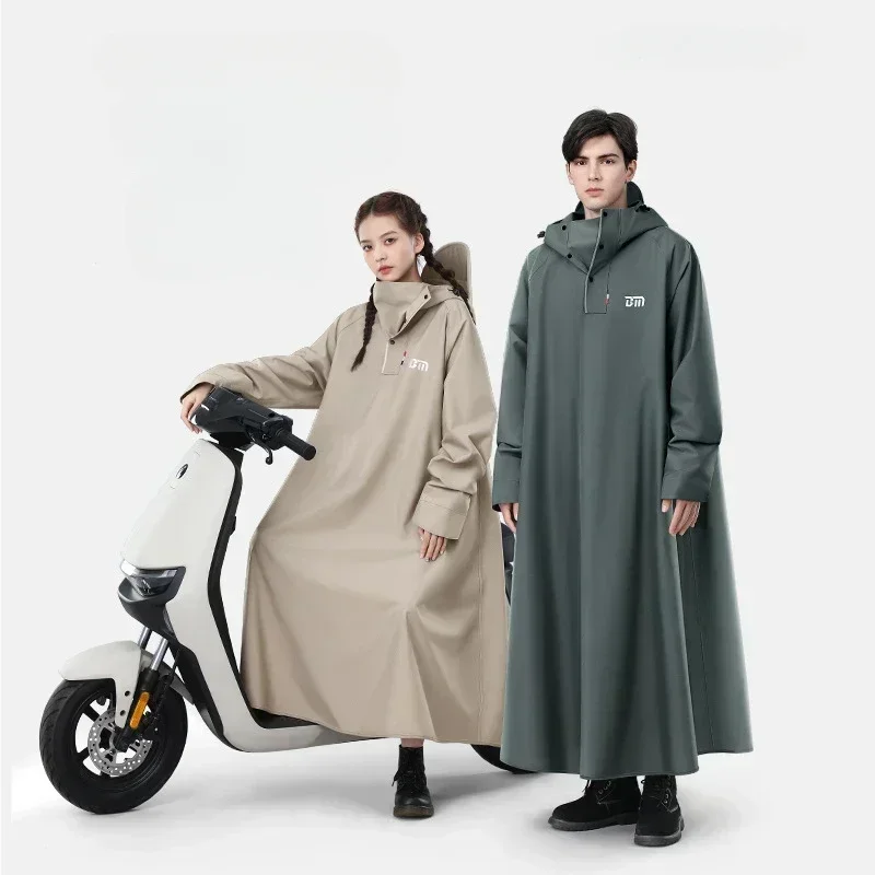 Motorcycle Thicken Oxford Waterproof Rain Gear Korean Fashion Rain Coat One-piece Long Raincoat Loose Oversized Hooded Rainwear