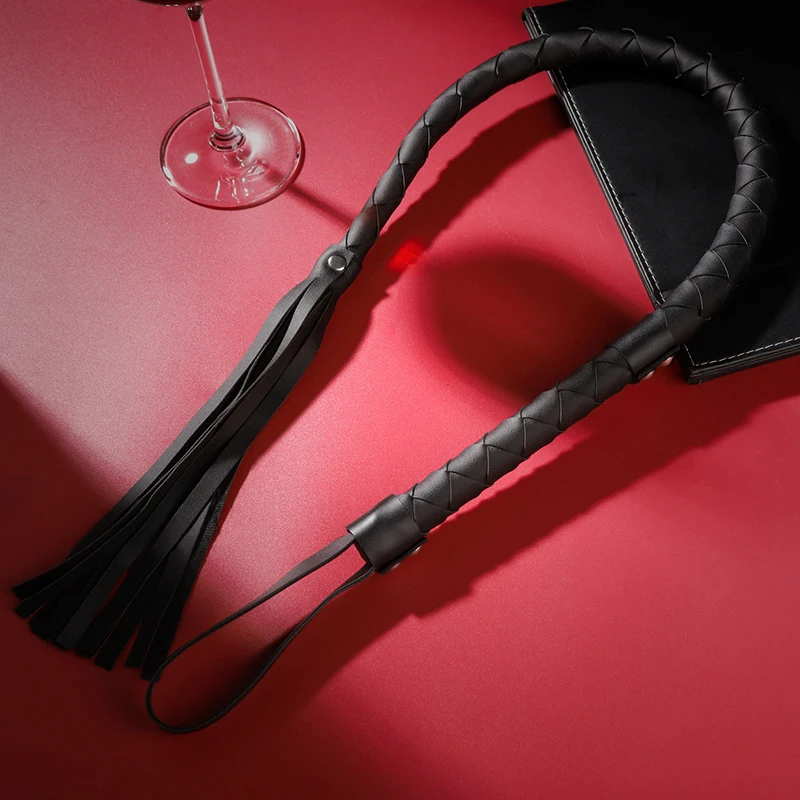 Pu Leather Pimp Whip Racing Riding Crop Party Flogger Hand Cuffs Queen Horse Riding Whip