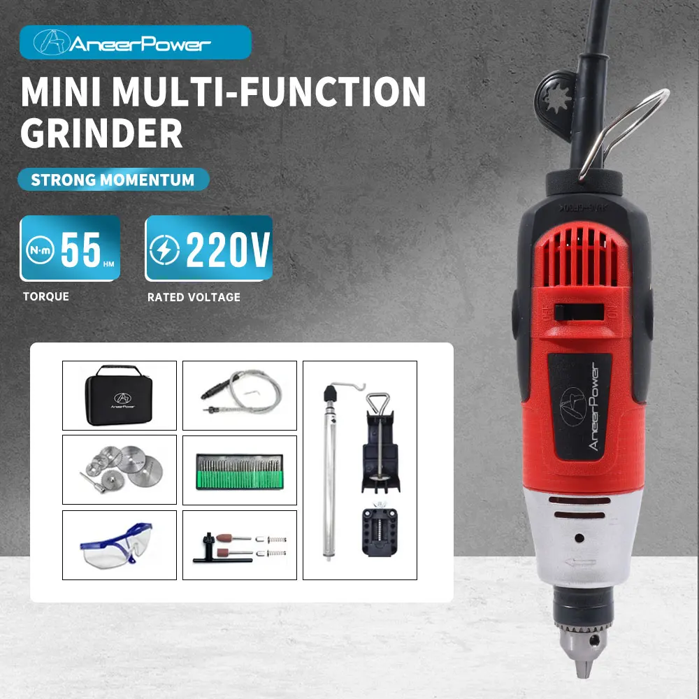 260W Mini Electric Drill Engraver Polishing Machine Rotary Power Tool Dremel Grinding Engraving Pen With Accessories 6.5mm Chuck