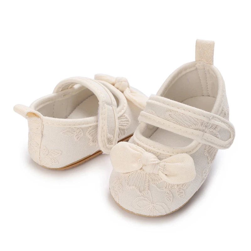 Citgeett Autumn Infant Baby Girls Princess Shoes Soft Bow Embroidery Flower First Walker Shoes
