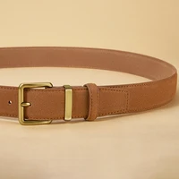Luxury Suede Cowhide Leather Belt for Women, Vintage Style with Gold Buckle, 3.5cm Wide Waistband for Dresses & Jeans - Image 3