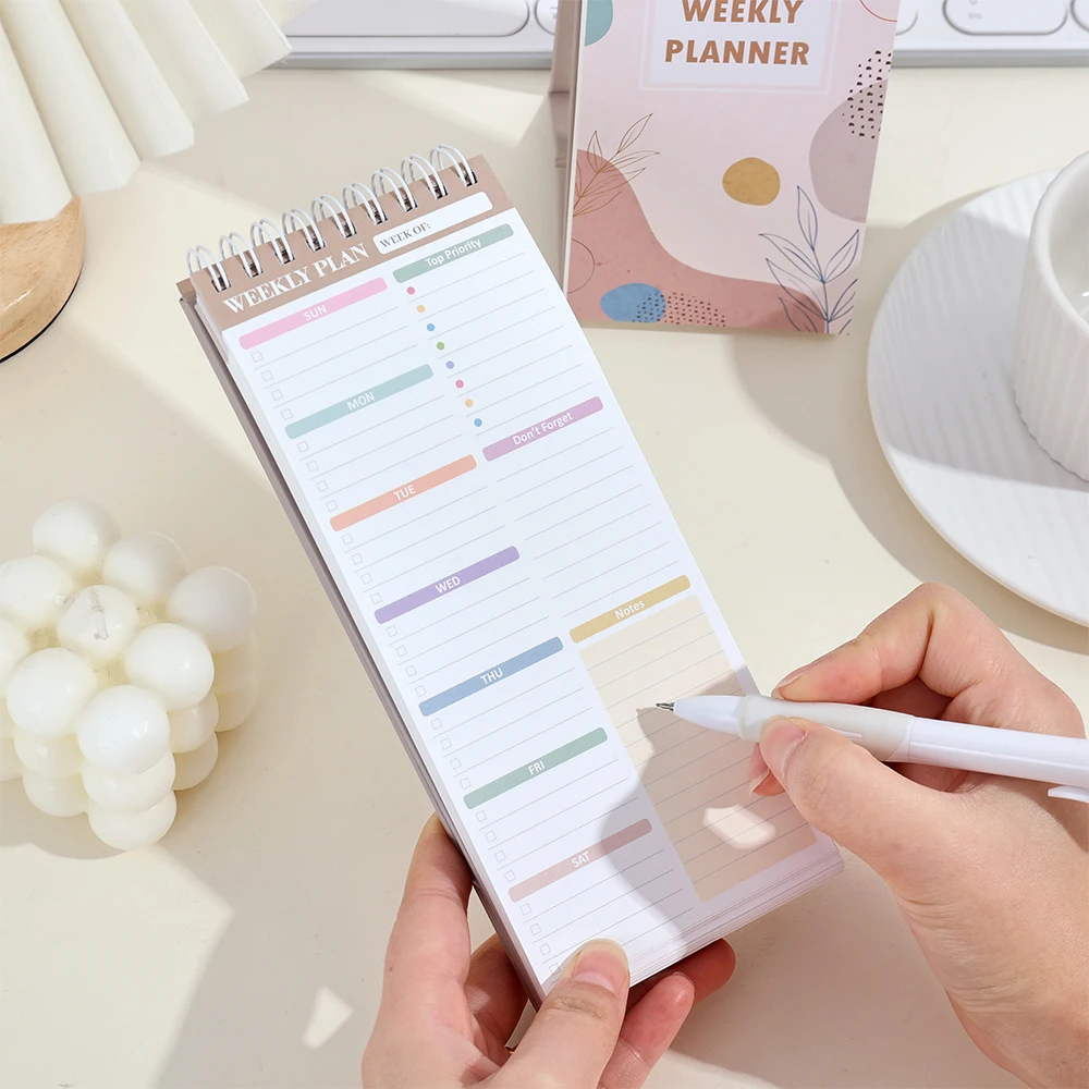 Undated Vertical Weekly Planner with Priority Notes Sections for Effective Time Management