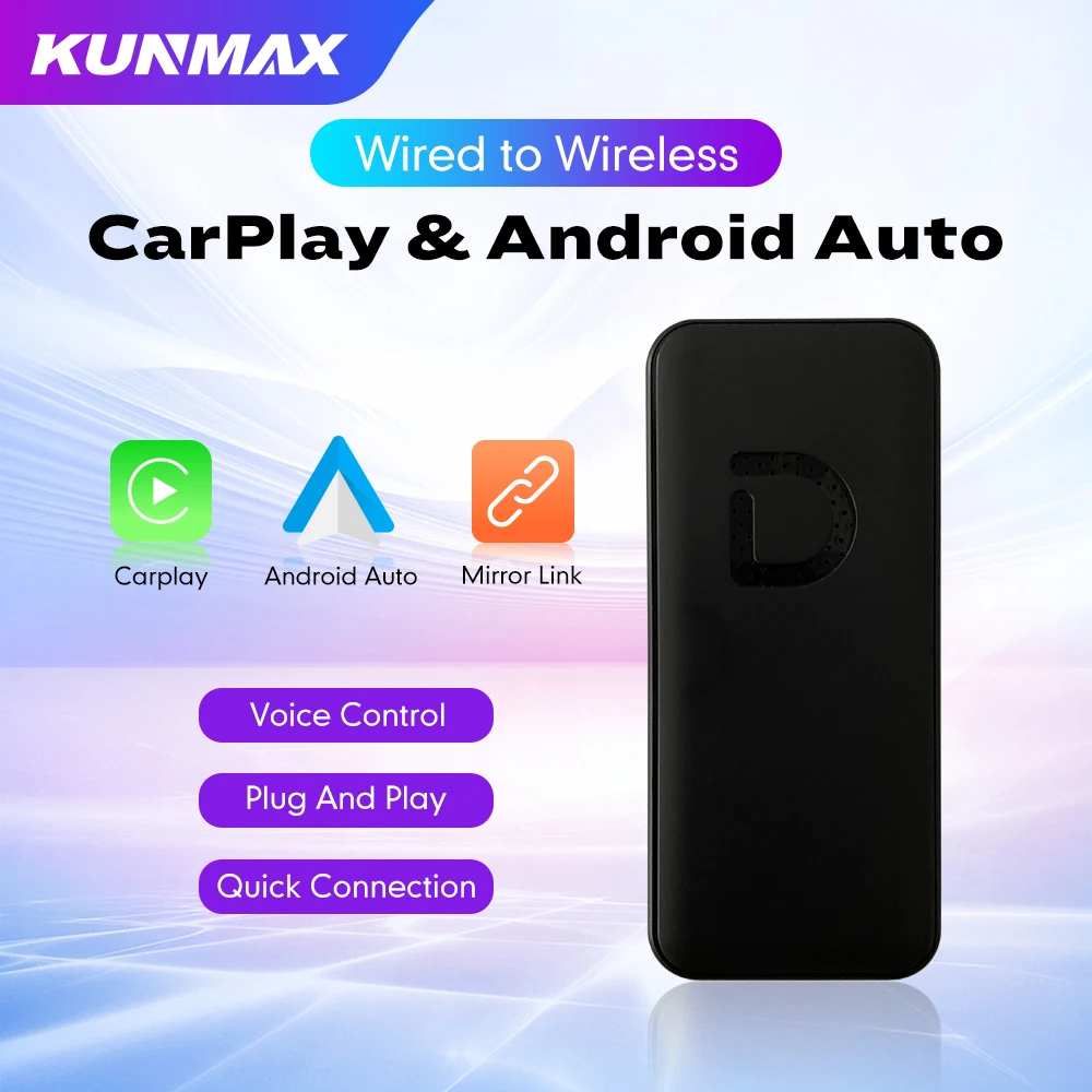 

Проводной к беспроводному Apple CarPlay Android автомобильный ключ для послепродажного и заводского стерео устройства USB адаптер для iPhone Android телефона