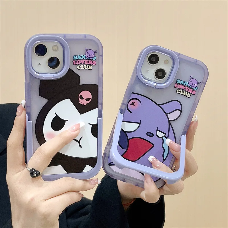 

Kuromi Phone Case Kawaii Sanrio Anime Baku Cute Cartoon Girly Heart iPhone 12/13 Pro/14 ProMax Toy for Girls