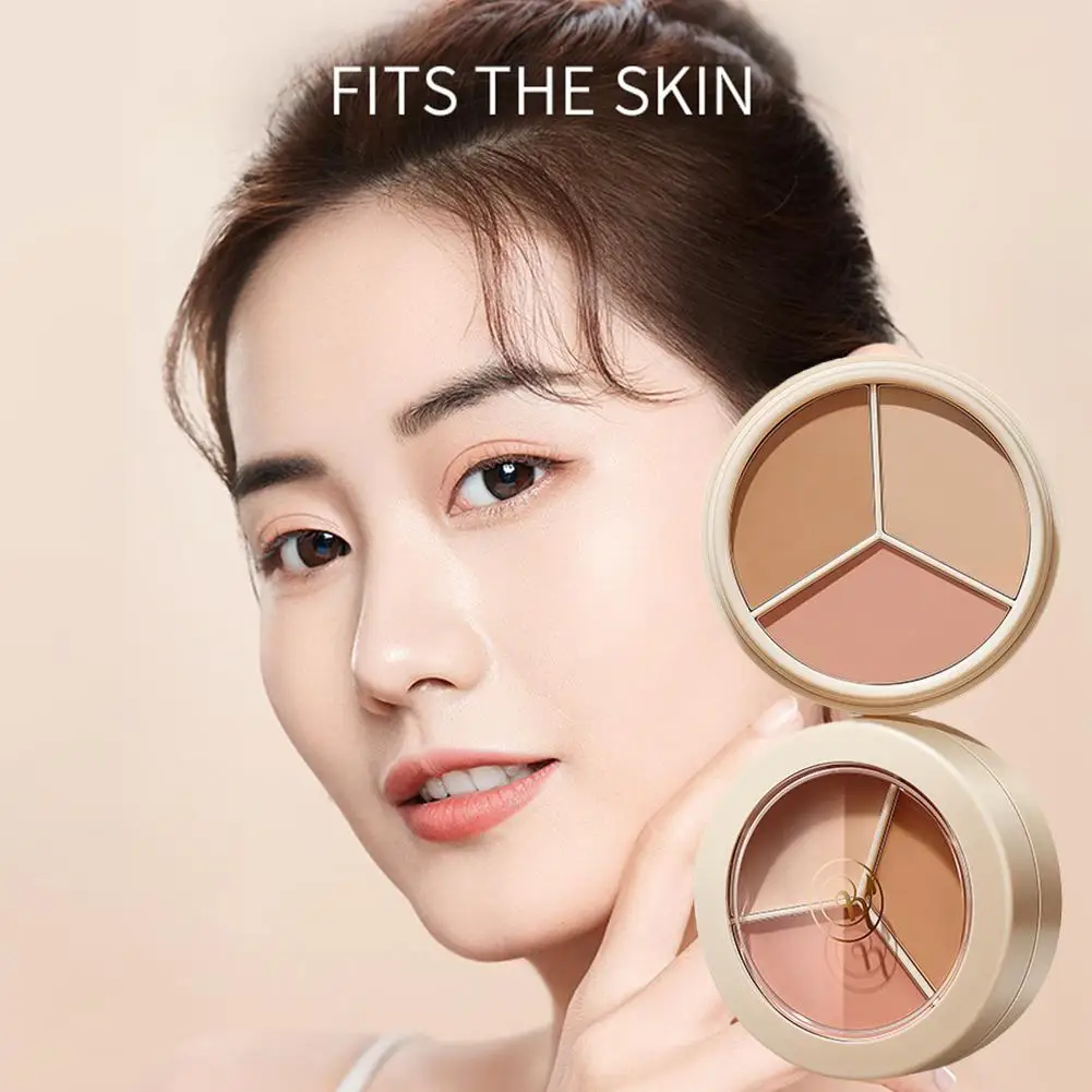 

3 Color Concealer Palette Cream Base Full Coverage Cover Acne Spots Dark Circles Facial Makeup Foundation Cosmetic