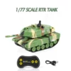 1/77 RTR RC Mini Tank German Panther Battle Tank 360°Rotation LED Light 2.4G Remote Control Model Toy for Children Gift 2