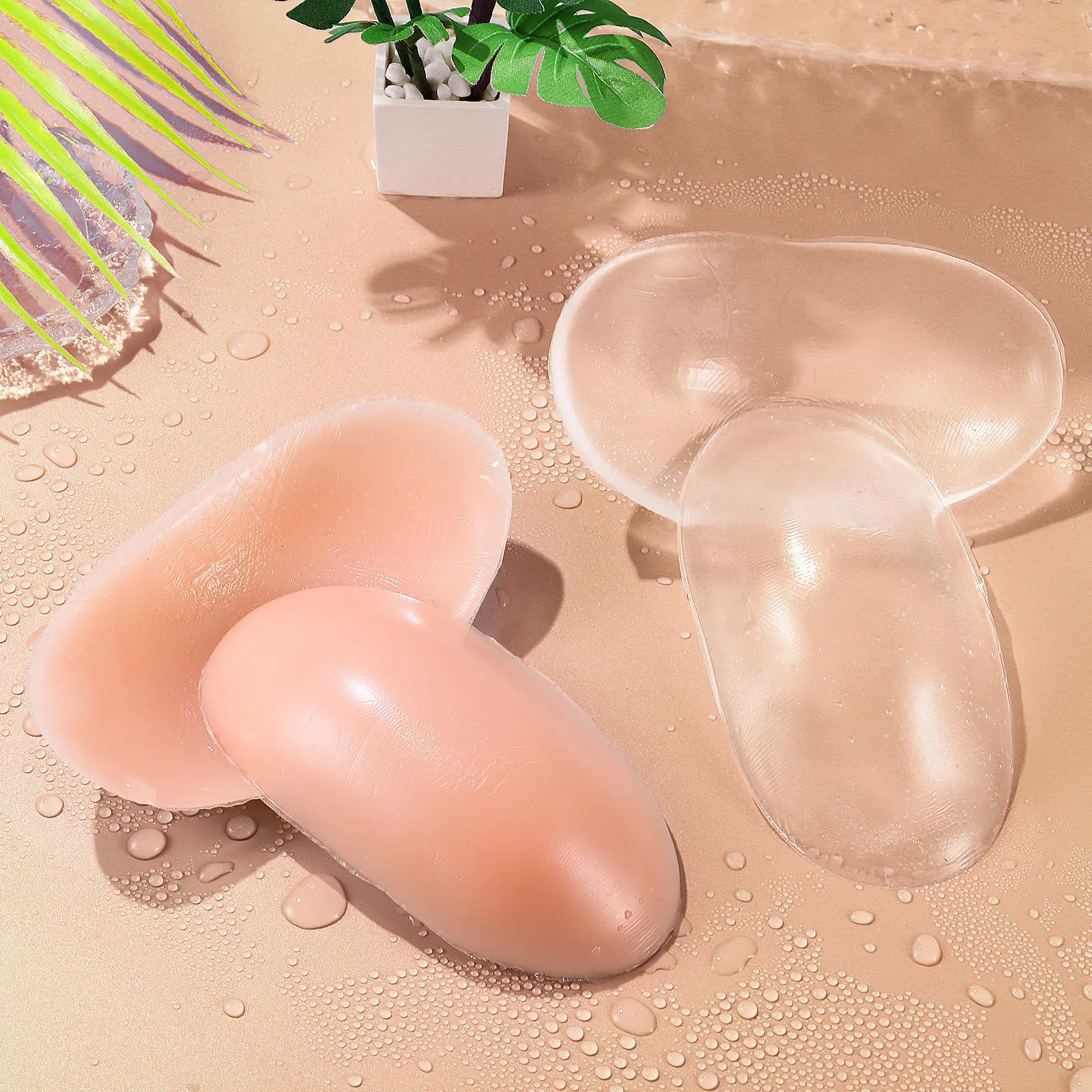 4쌍 실리콘 어깨 패드 여성용 보이지 않는 어깨 보정기 편안하고 피부 친화적인 유연한 조절 가능한 형태 보정기