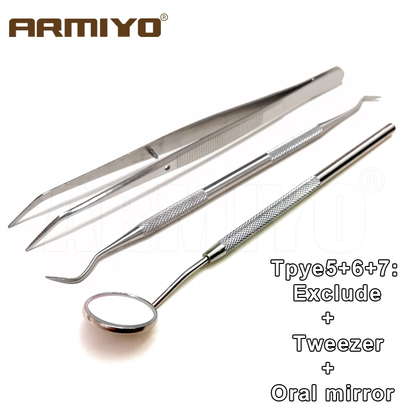 Armiyo Edelstahl Double Ended Pick Set Pipeline Carbon Deposit Entfernung Mundhöhle Zahnseide Zahnstein Reinigung Kit Solide Werkzeug – Detail 7
