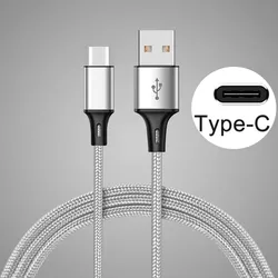 Premium Braided USB Type C Fast Charging Cable - 1m/2m/3m Lengths - 3m (Silver For Type C)