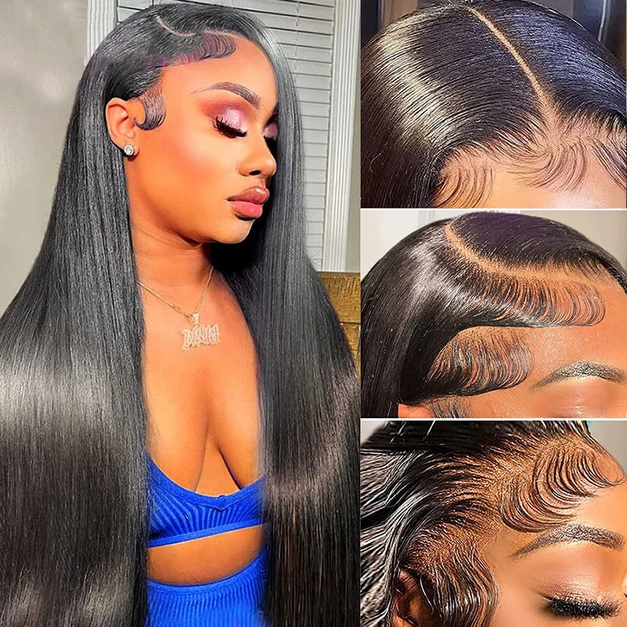 

13x4 Frontal Wig Human Hair Pre Plucked 100 % Human Hair Brazillian Lace Front Wigs 100% Bling Hair 180 Density Human Hair Wig