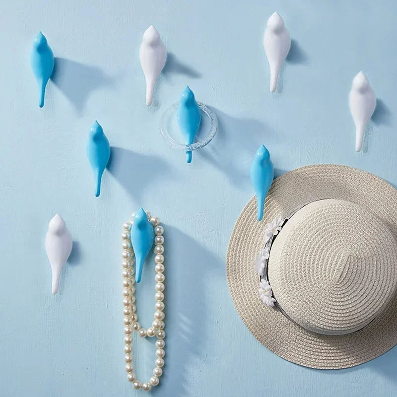 Creative Wall Hooks Bird Decoration Resin Wood Grain Hooks Bedroom Door After The Animals Hooks 3D Coat Hook Single Wall Hanger
