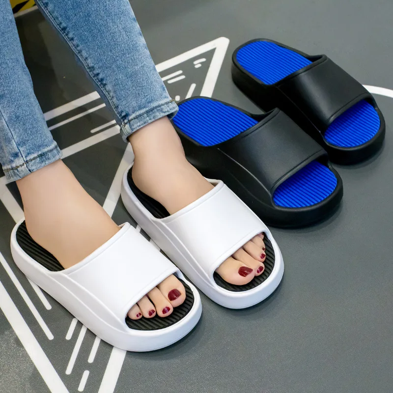 

Шлепанцы из ЭВА для дома, сандалии на толстой платформе, мягкая подошва, сланцы, Нескользящие, летняя обувь для мужчин и женщин