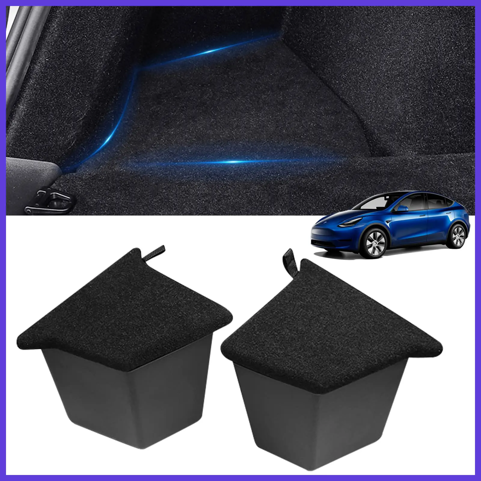 Боковой ящик для хранения Tesla Model Y, 2024 для 5-местной крышки, усиленная ручка, аксессуары для интерьера автомобиля, черный