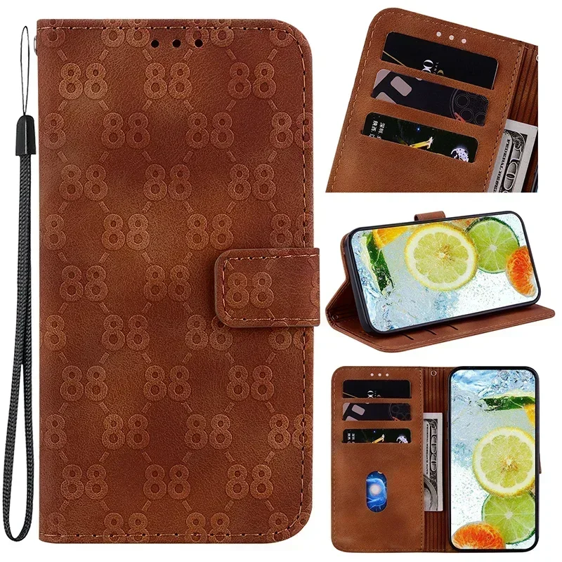 Elegant Leather Flip Wallet Case with Magnetic Closure and Anti-Fall Protection
