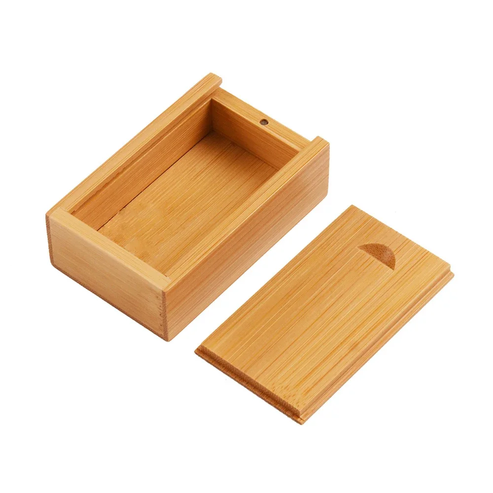 5PCS Solid Natural Wood Unfinished Storage Box With Sliding Top For Necklace Ring Gift Box USB Decorative Gift Wooden Case Box 6