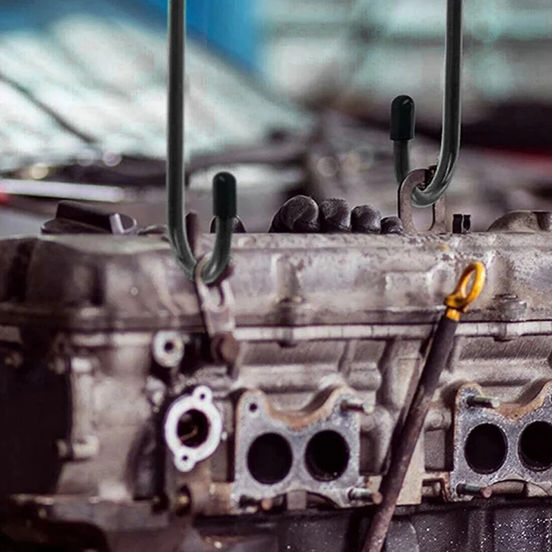 자동차 켈리퍼 S자형 브레이크 켈리퍼 행어 후크, 베어링 액슬 자동차 도구 브레이크 시스템용 고무 팁 포함, 4 개