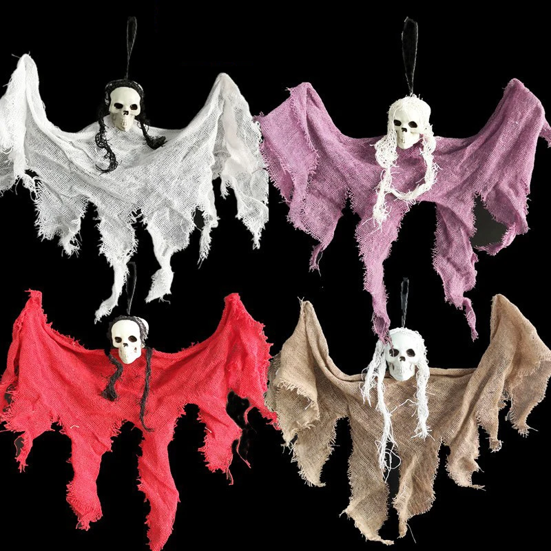 

Decorations Ghosts Zombies Haunted House Bar KTV Horror Atmosphere Charm Hanging Cloaks Mini Ghosts Home Door Decor Halloween