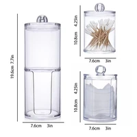 Clear Acrylic Makeup Pads Storage  Box with Lid Cotton Swab Jar Dispenser Cotton Ball Rounds Container Holder Bathroom Organizer 1