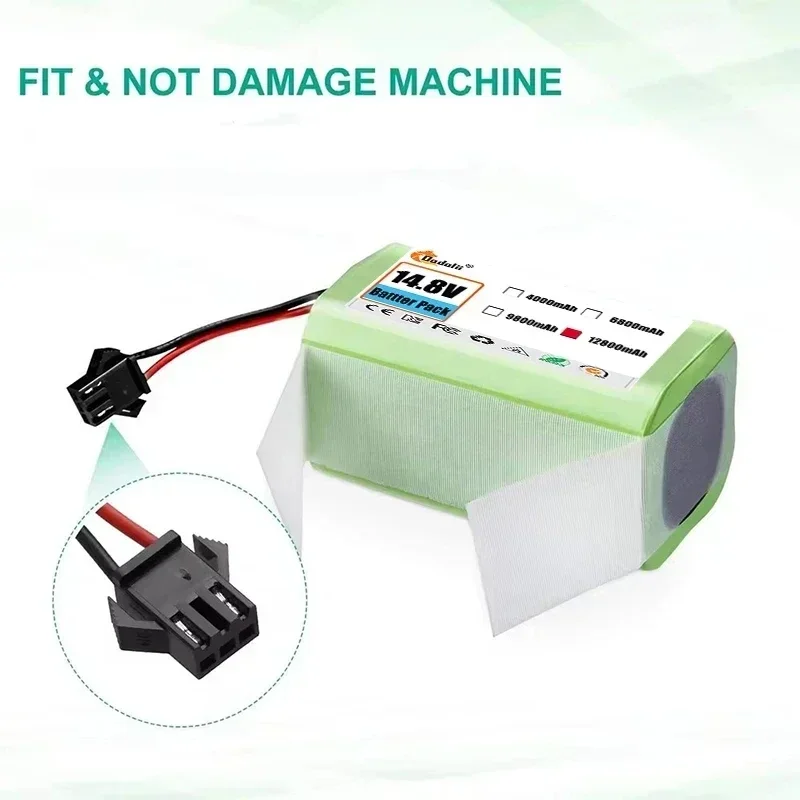 14.4V 12800mAh Li-ion Battery for Conga 990 1090 Tesvor X500 Ecovacs Deebot N79 N79S DN622 Eufy RoboVac 11 11S RoboVac 30 rechargeable battery vacuum cleaner battery battery replacement