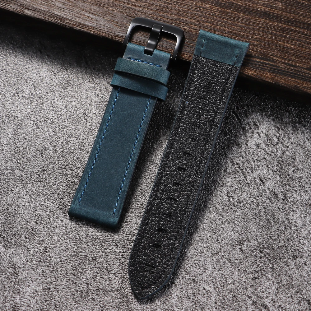 Calfskin Genuine Leather Watchbands - Premium Black & Brown Smartwatch Strap Collection