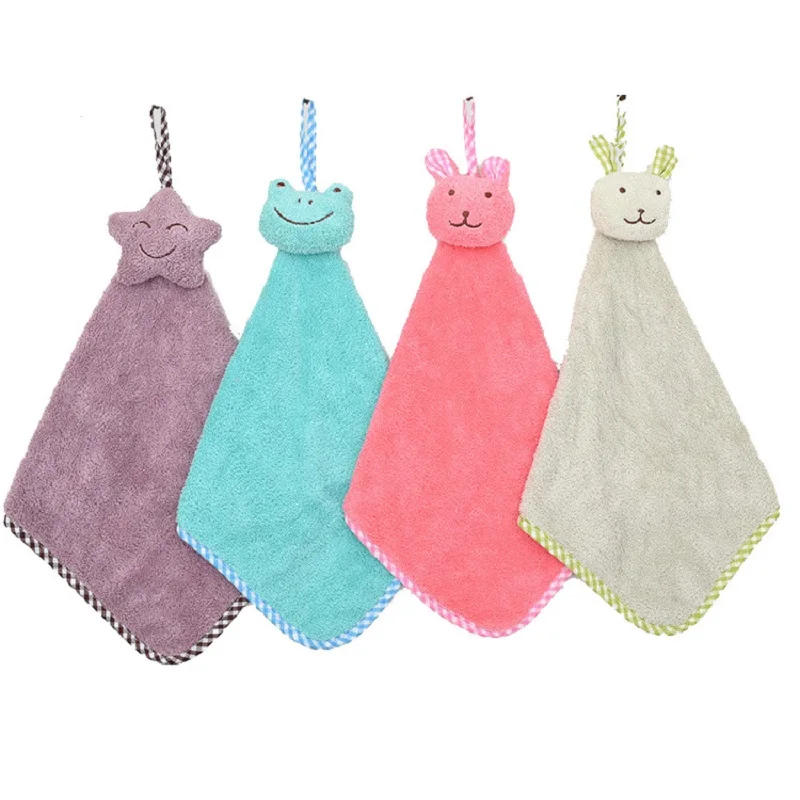 Baby Towel Bath Towel Soft Cartoon Animal Hanging for Baby Nursery Bathroom