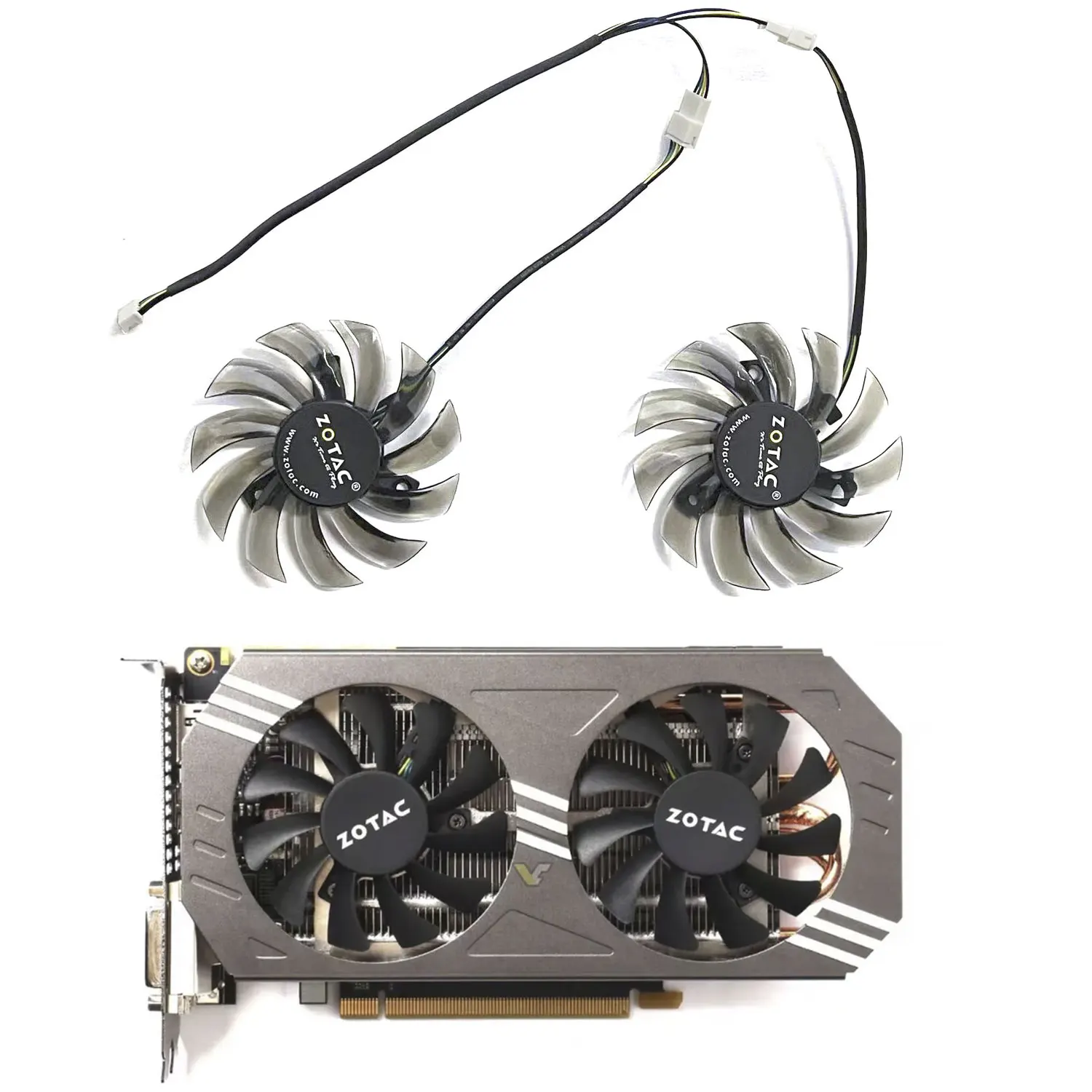 Fai Da Te Nuova Ventola Gtx970 A 4Pin Da 75Mm Adatta Per Scheda Grafica Zotac Geforce Gtx 970 Da 4Gb Doppia Ventola