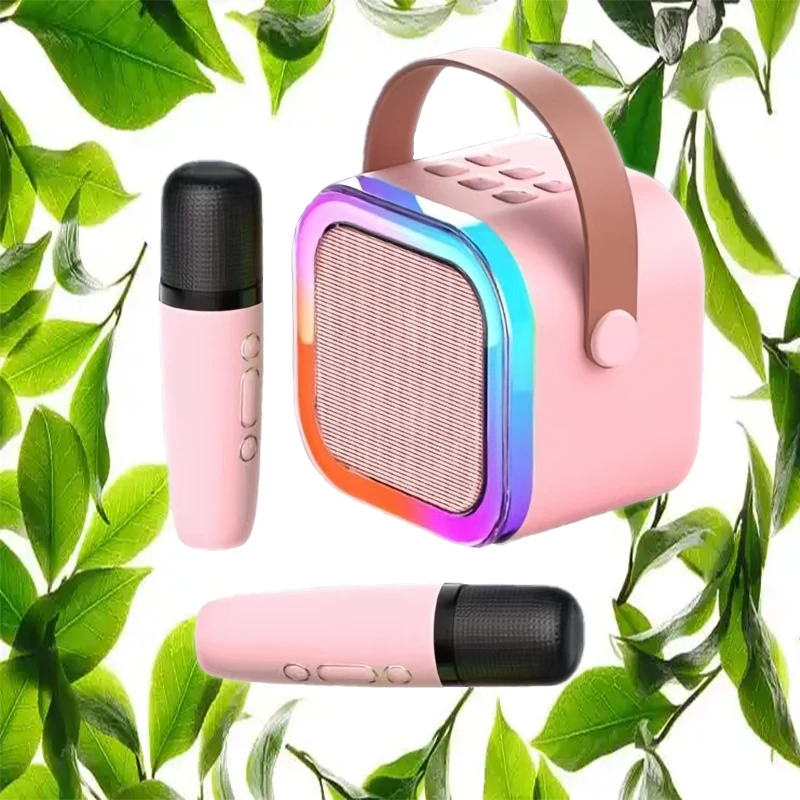 12 Pink Mini Machine, The Best Christmas Birthday Gift, Bluetooth Speaker With Wireless Microphone Player, Multiple_voghion.com