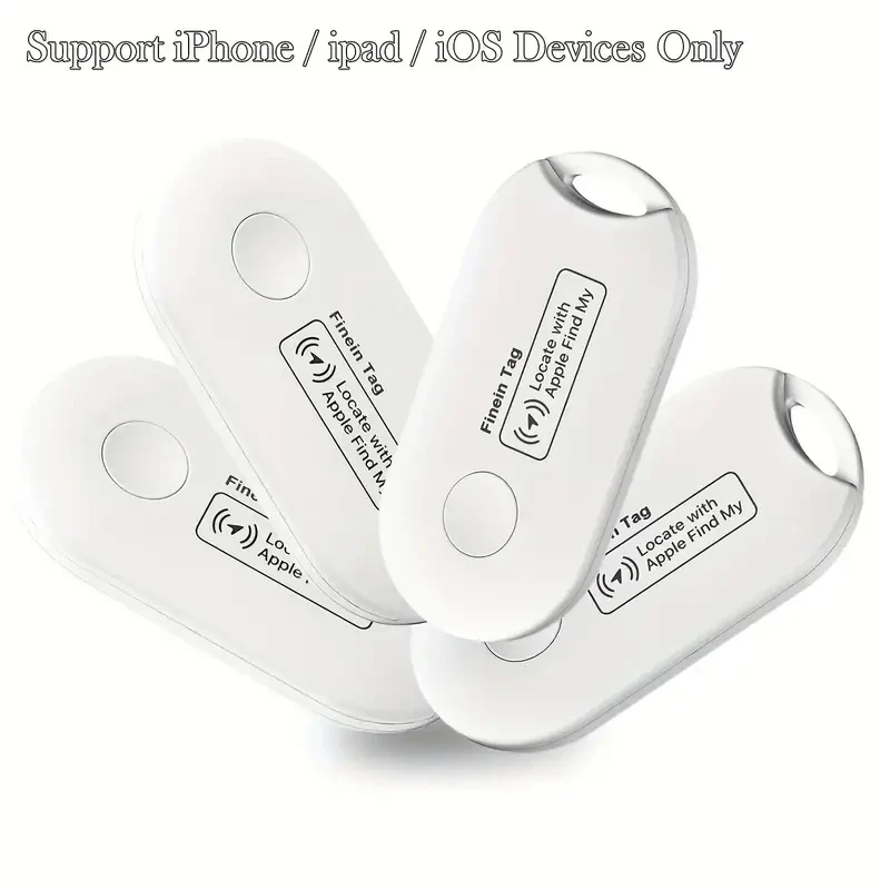 4PCS Global GPS Locator Mini Smart Tag Works with iPhone Find My APP Anti Lost Reminder Device Tracker for Car Key Pet Finder