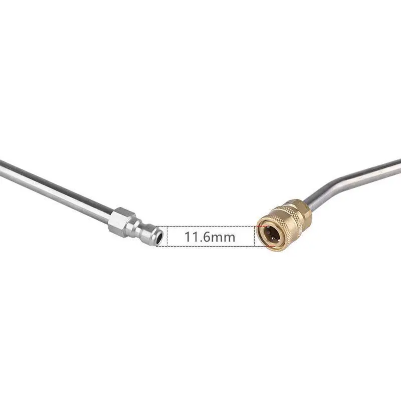Pressure Washer Extension Wand 1/4" Quick Connector Lance Spear Curved Head Rod