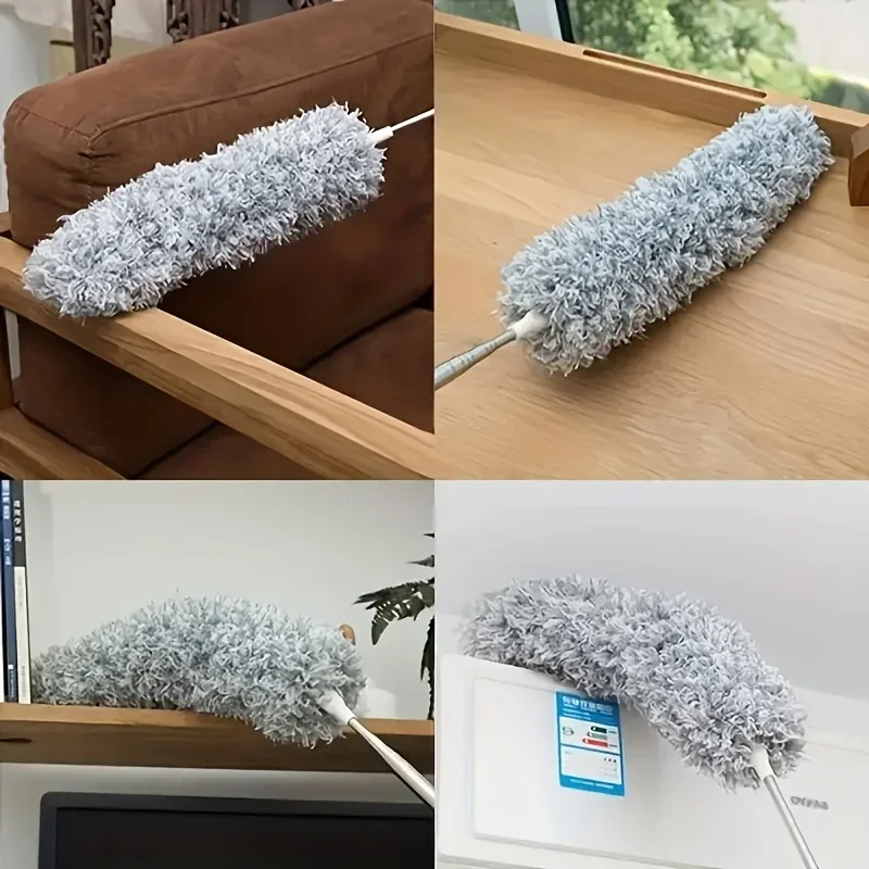 Feather Duster 2.8M Extended Chicken Extendable and Curved Ceiling Cleaning Broom Household Electrostatic Dust Collector