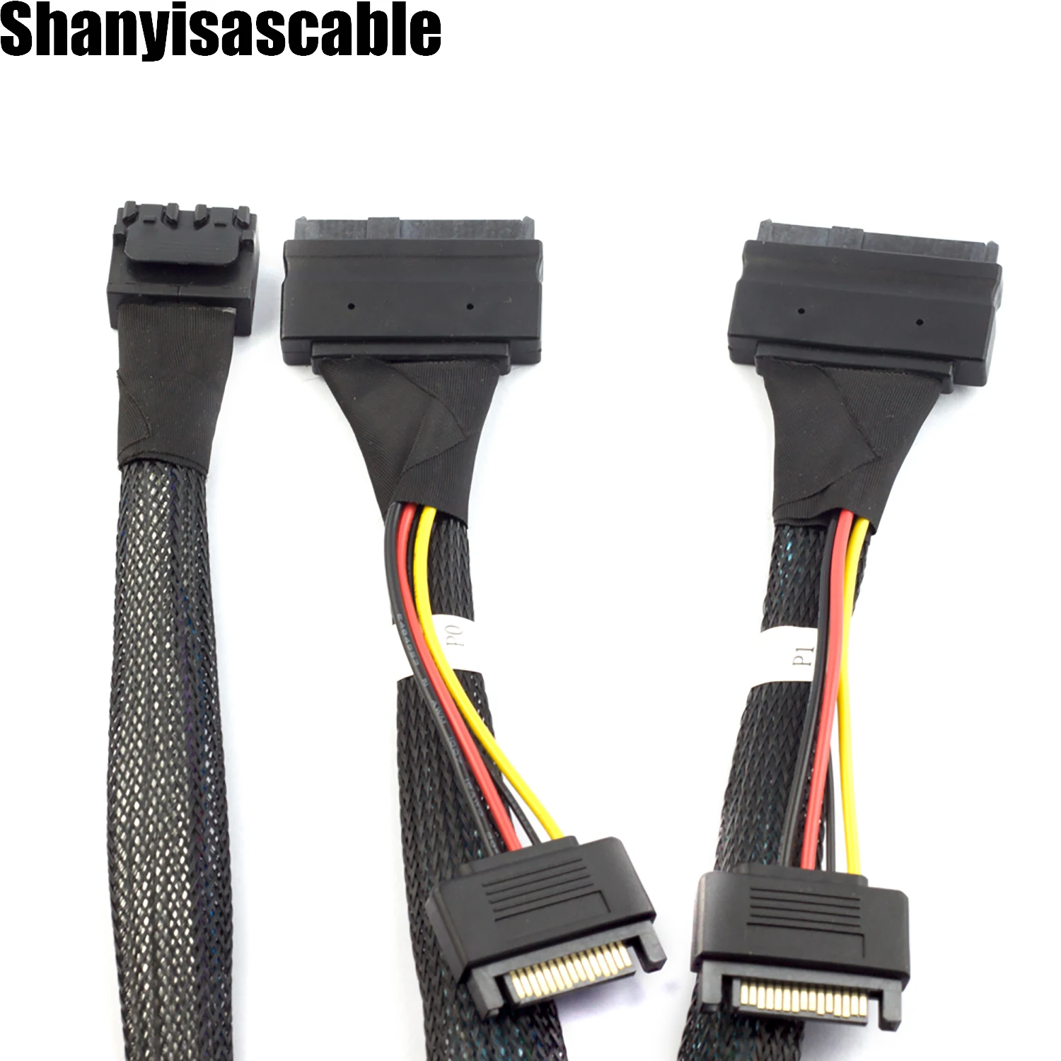 

0.5M Dual port connected MINI SAS HD SFF-8643 8I to 2X SAS SFF-8639 with SATA 15P Power cable adapter