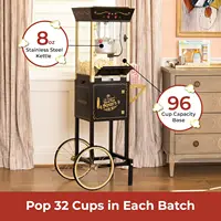 Popcorn Maker Machine - Professional Cart With 8 Oz Kettle Makes Up to 32 Cups - Vintage Popcorn 2