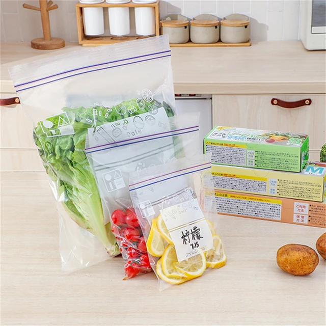 10/15/20 Packs Kitchen Food Storage Bags Reusable Snack Zipper Fresh Pouches