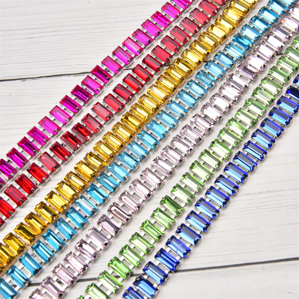S-Shape Crystal Rhinestone Chain Trim – 1 Yard Self-Adhesive Sew-on Rhinestone Ribbon For Bridal & Costume Decor (Silver)