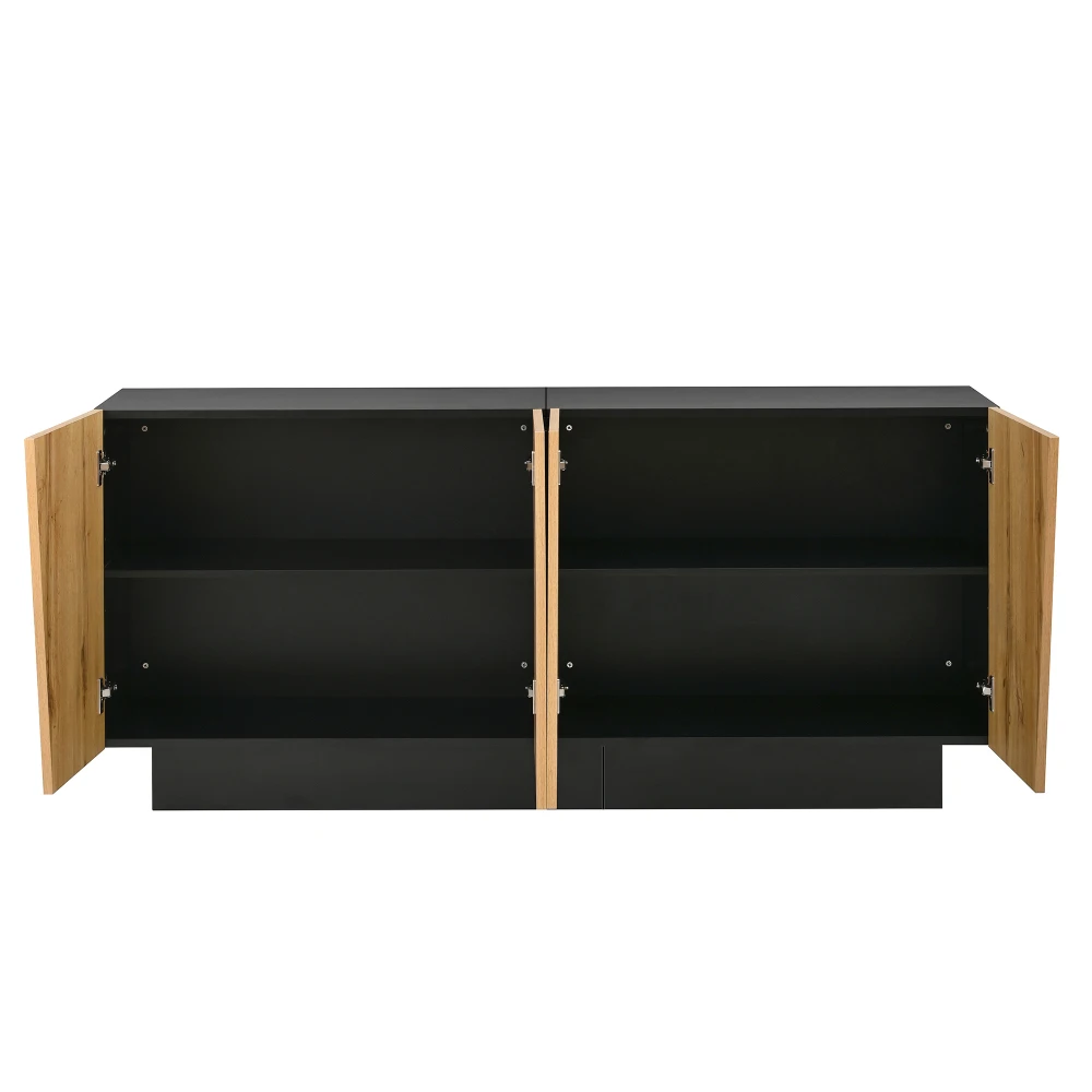 Modernes Seitenbrett 160 cm mit großem Stauraum, geometrischem Design und verstellbarem Einsatzboden – Aufbewahrungsschrank für das Wohnzimmer – Detail 18