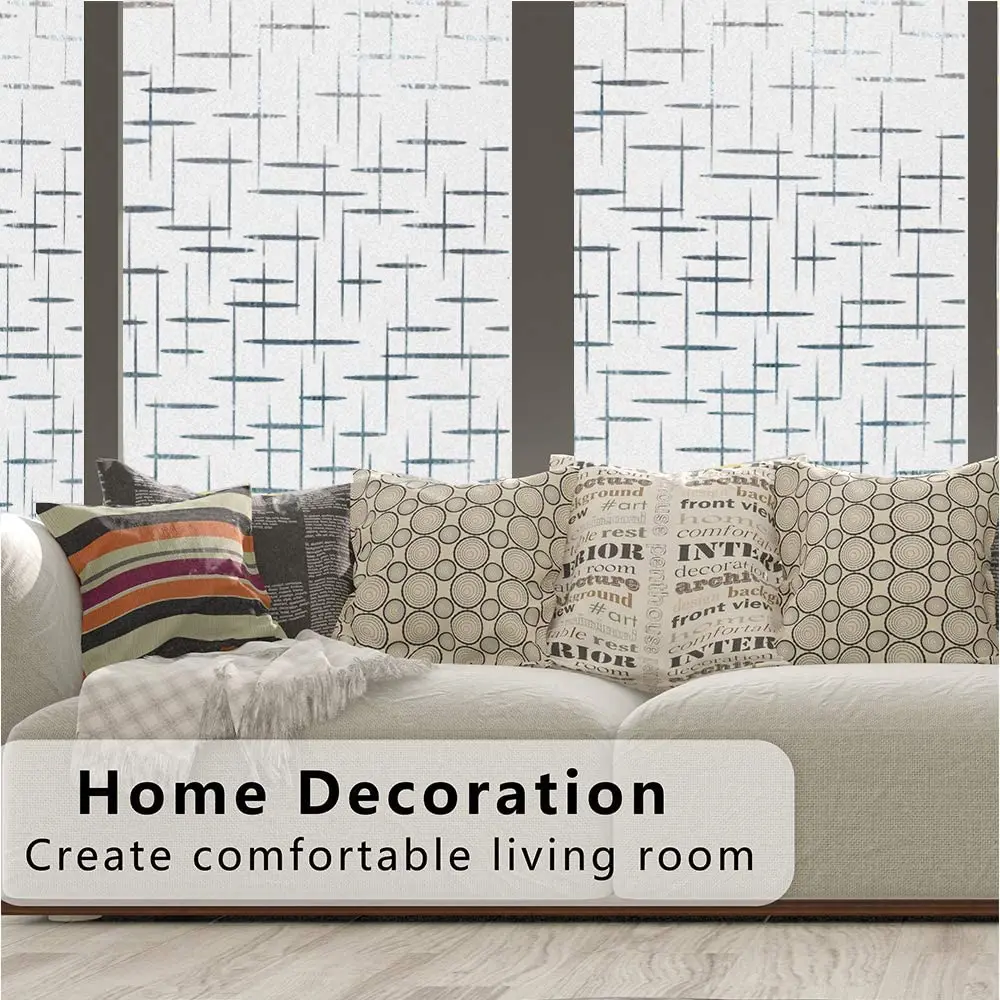 Window Privacy Film,Window Film,Window Sticker,Frosted Non-Adhesive Static-Cling Privacy Decorative Window Film for Home