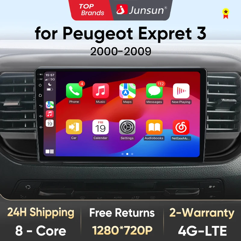 Junsun V1 Pro For Peugeot Expert 3 Citroen Jumpy 3 SpaceTourer Car Radio CarPlay Android Auto GPS No 2 din 2din DVD