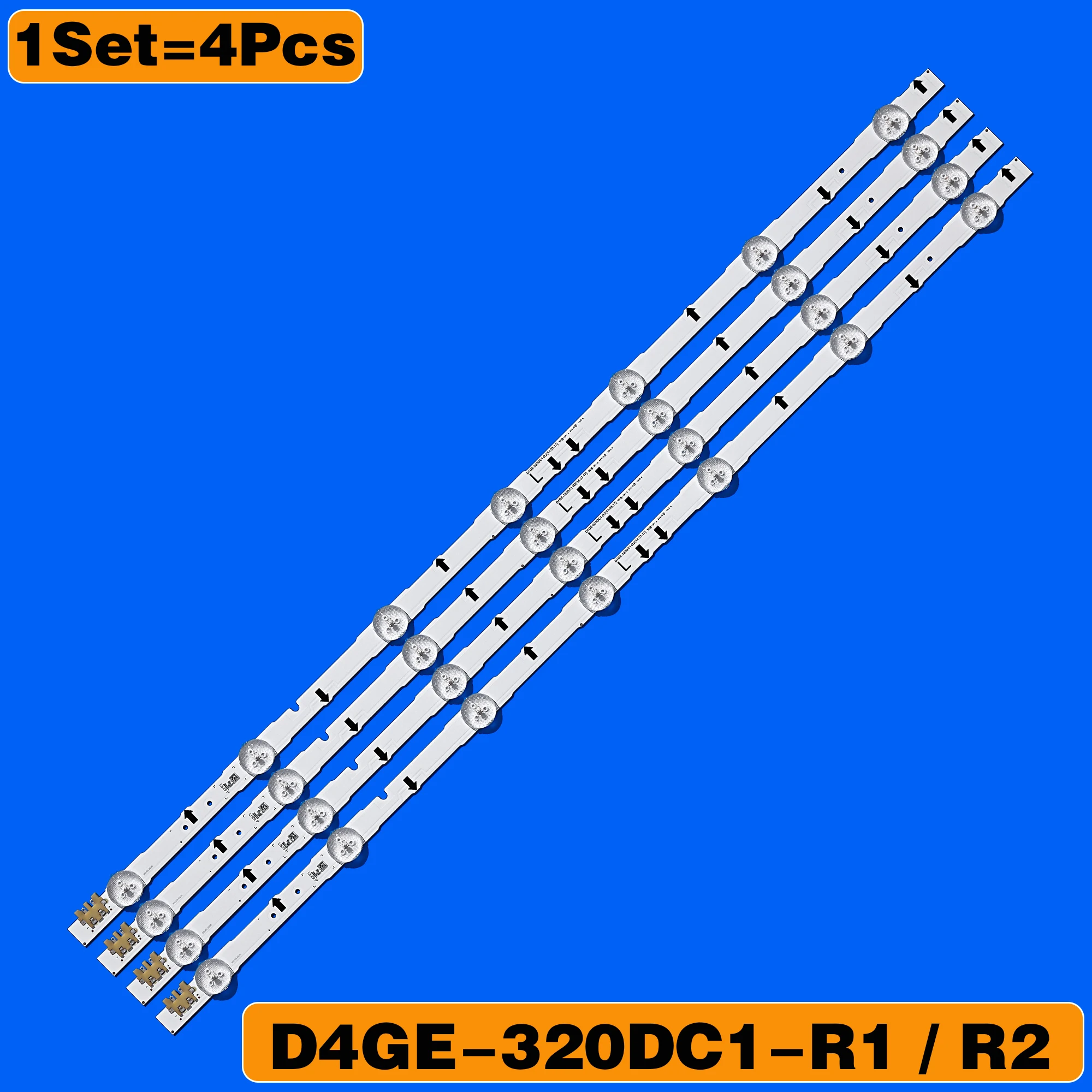 KIT 4 BARRE STRIP LED TV SAMSUNG D4GE-320DC1-R2 2014SVS32FHD UE32H5000 UE32H5500 - Foto 5