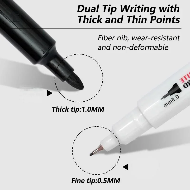 1개/4개/10개 초미세 포인트 드라이 이레이즈 마커, 듀얼 팁 1.0mm/0.5mm 팁, 빠른 건조, 쉽게 닦아낼 수 있음, 무독성, 청소가 용이함.