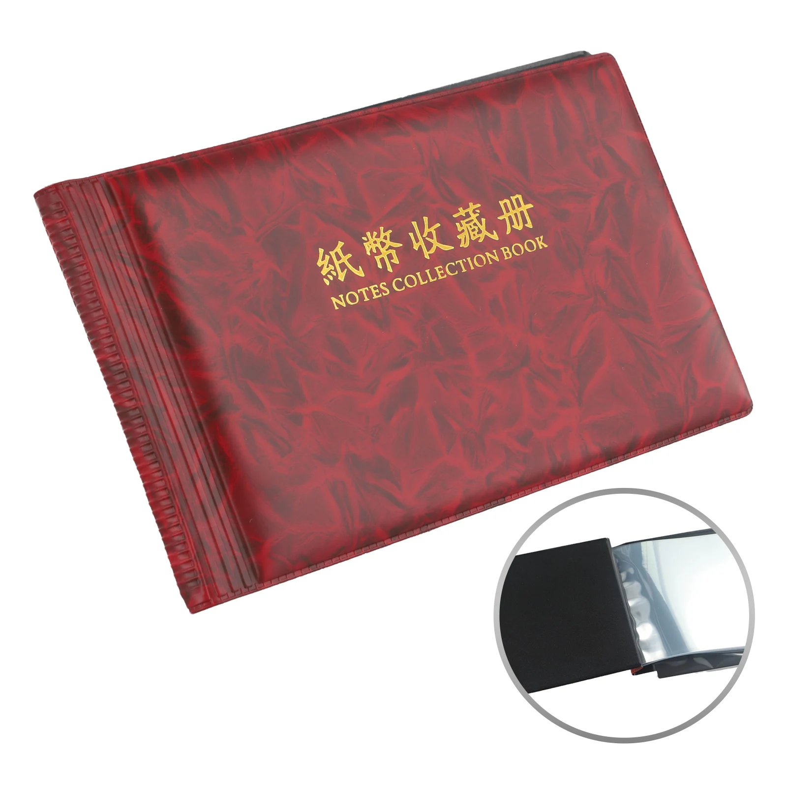 Paper Money Pocket Collection Album Wallet Currency Banknote 20 Notes w/ Imitation Leather Cover Color At Radom money collection album