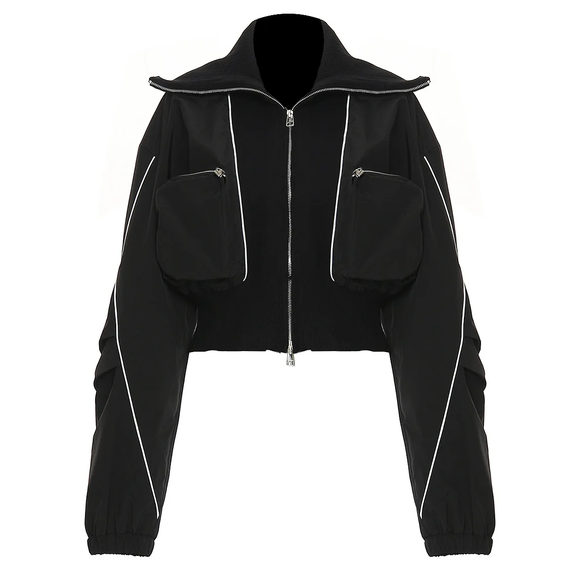 Casual Baseball Jacket for Women, Three-Dimensional Zipper Pocket, Large Lapel, 2024