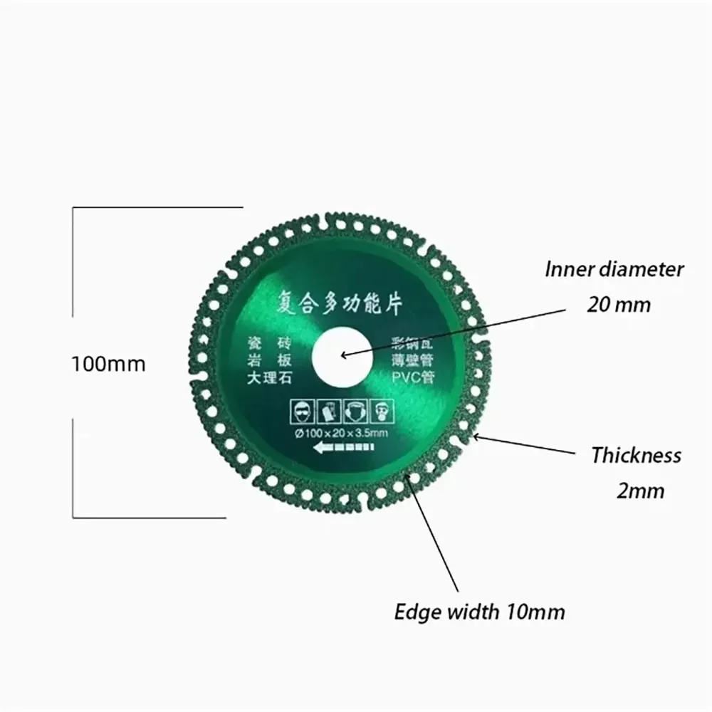 새로운 다기능 다이아몬드 톱날 고경도 100mm 절단 휠 다이아몬드 커팅 디스크 세라믹 타일