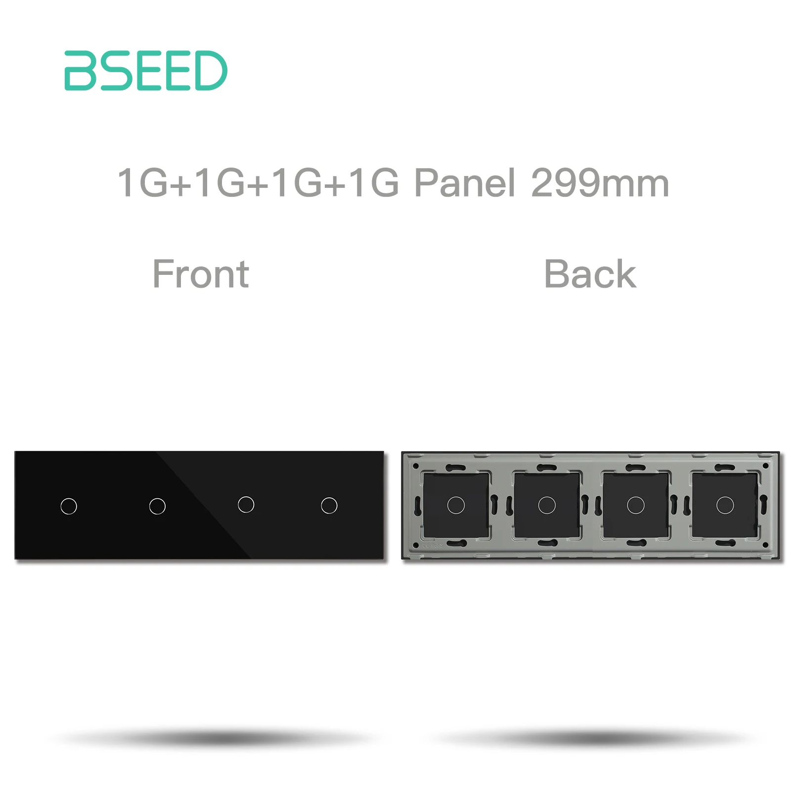 Quaruple 1Gang Black