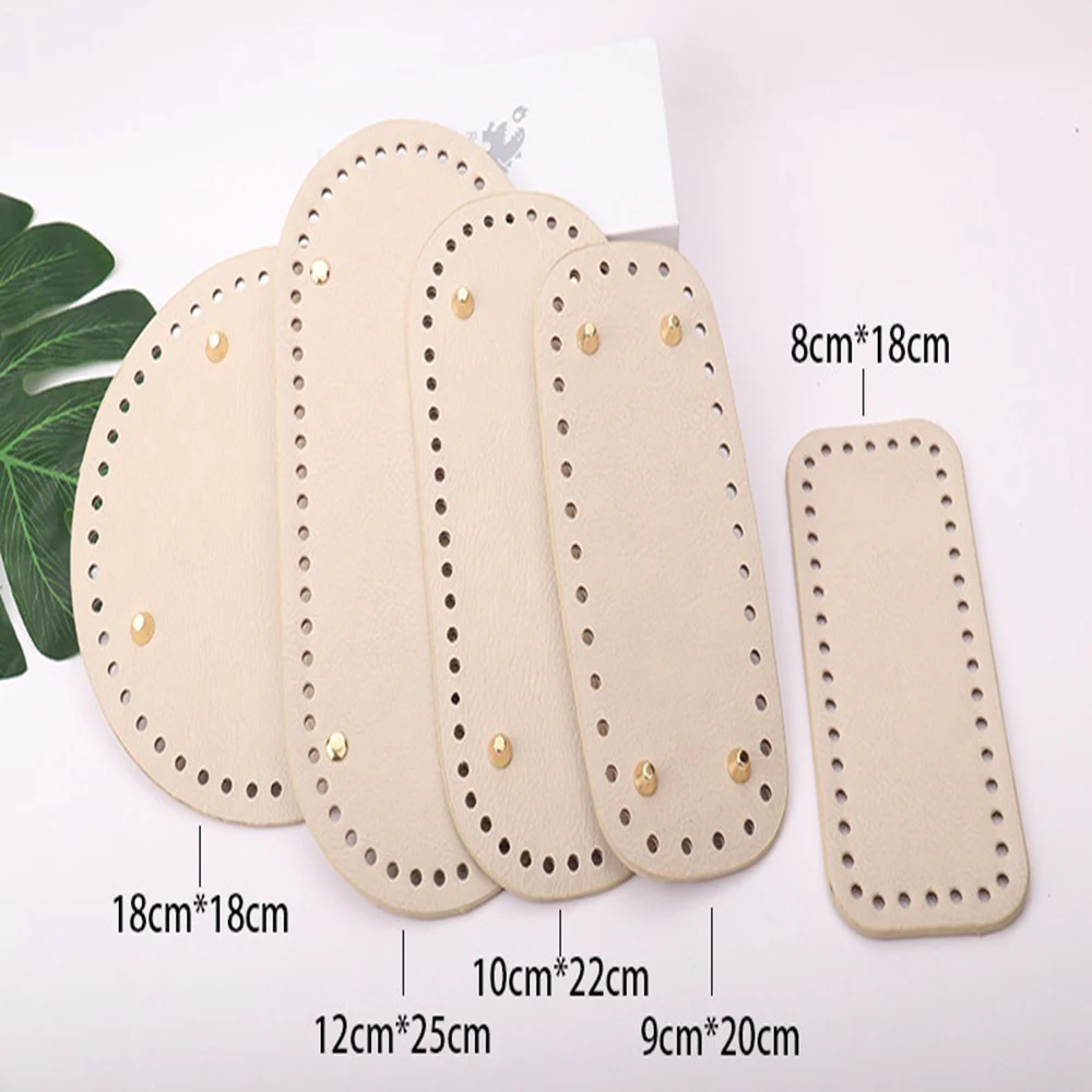 뜨개질 액세서리에 대 한 고품질 가죽 타원형 원형 하단 자료와 1PC 수 제 DIY 모조 가죽 가방 하단