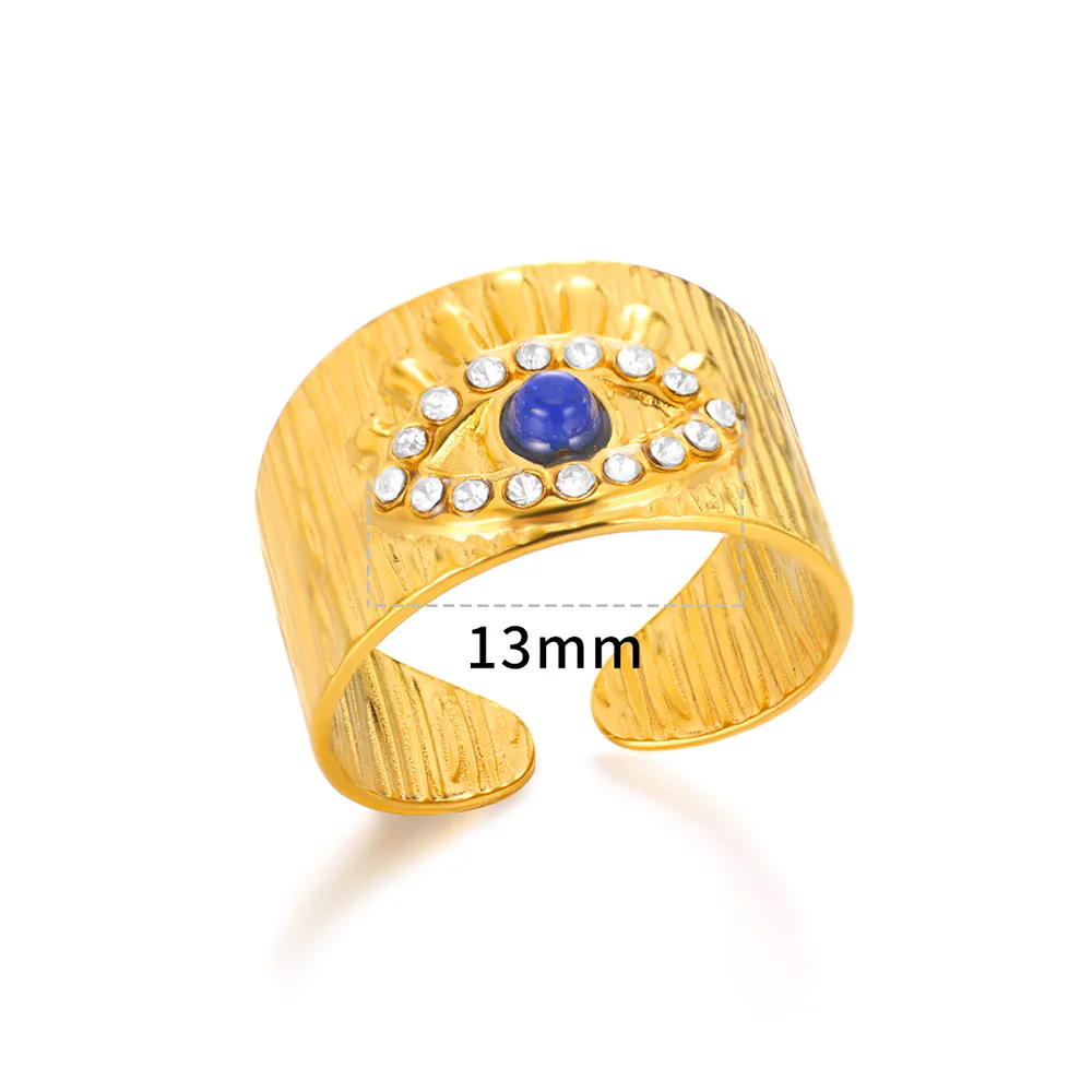 Blue Evil Eye Stainless Steel Women Ring Wedding Accessories