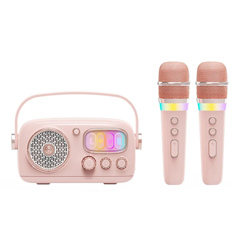 

Multi-Functional Small Family KTV Karaoke Microphone Set Portable Wireless Singing Machine for Children Hi-fi Bluetooth Speakers