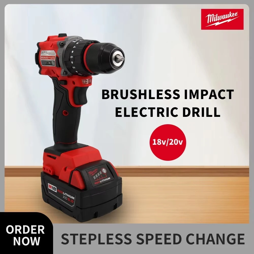 Milwaukee 150N.m Brushless Electric Impact Drill Cordless Drill Driver Mini Electric Screwdriver 18V Rechargeable Power Tool 2