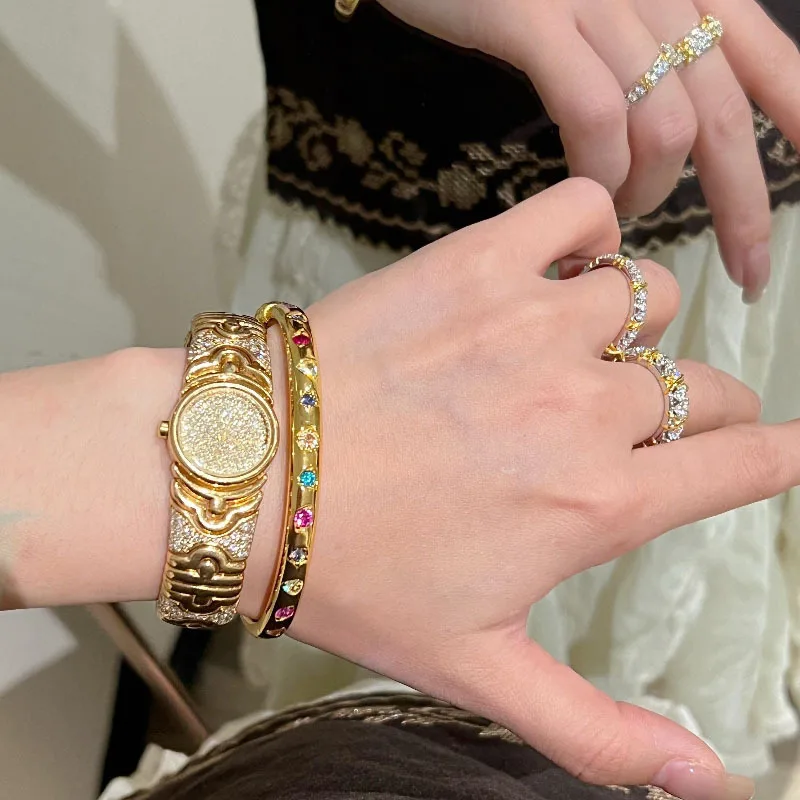Fashion gloss inlaid colorful diamonds bracelets for women simple and charms bracelet party fine jewelry - 5